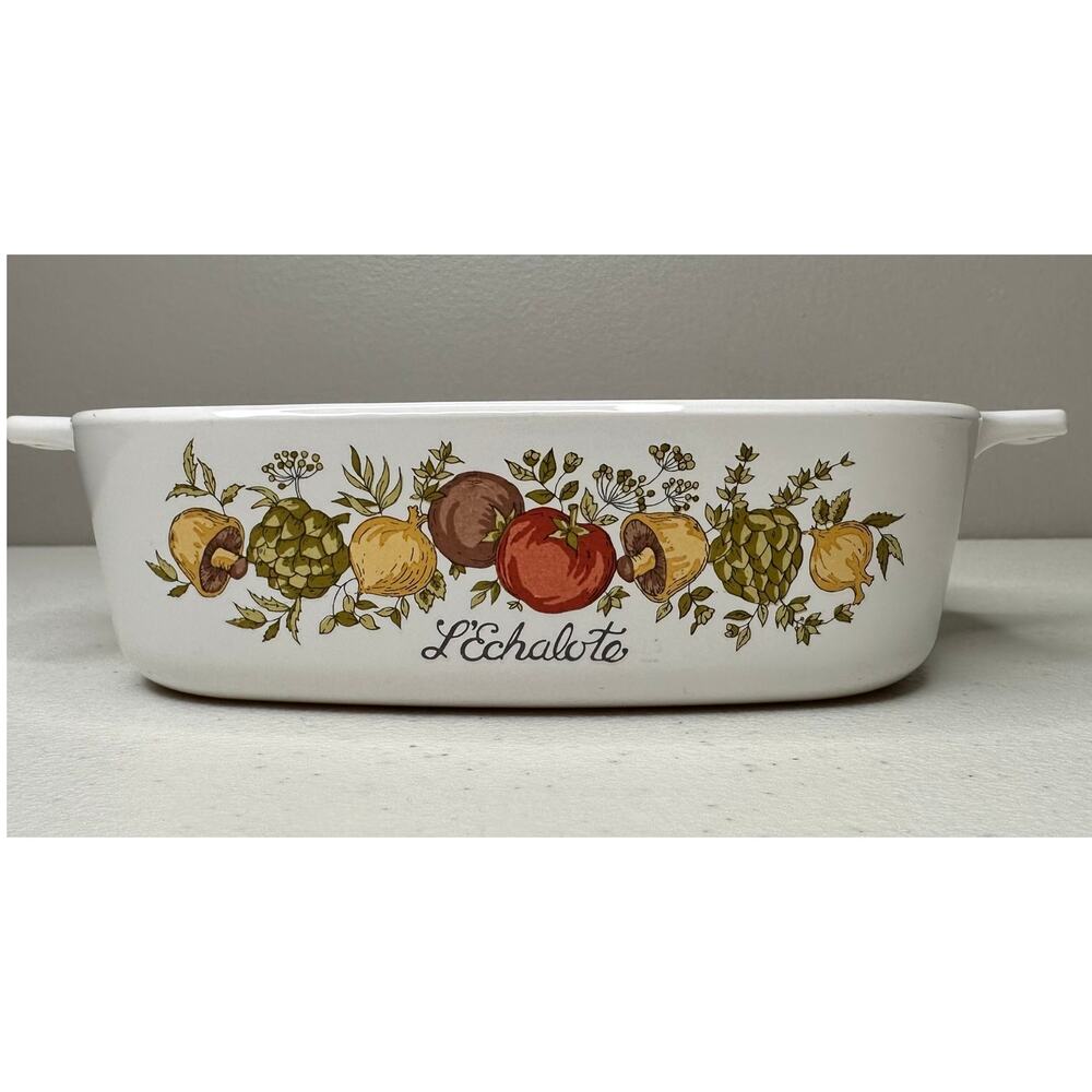 Vintage Corning Ware Spice of Life L’Echalote 1 Quart Casserole A-1-B – No Lid